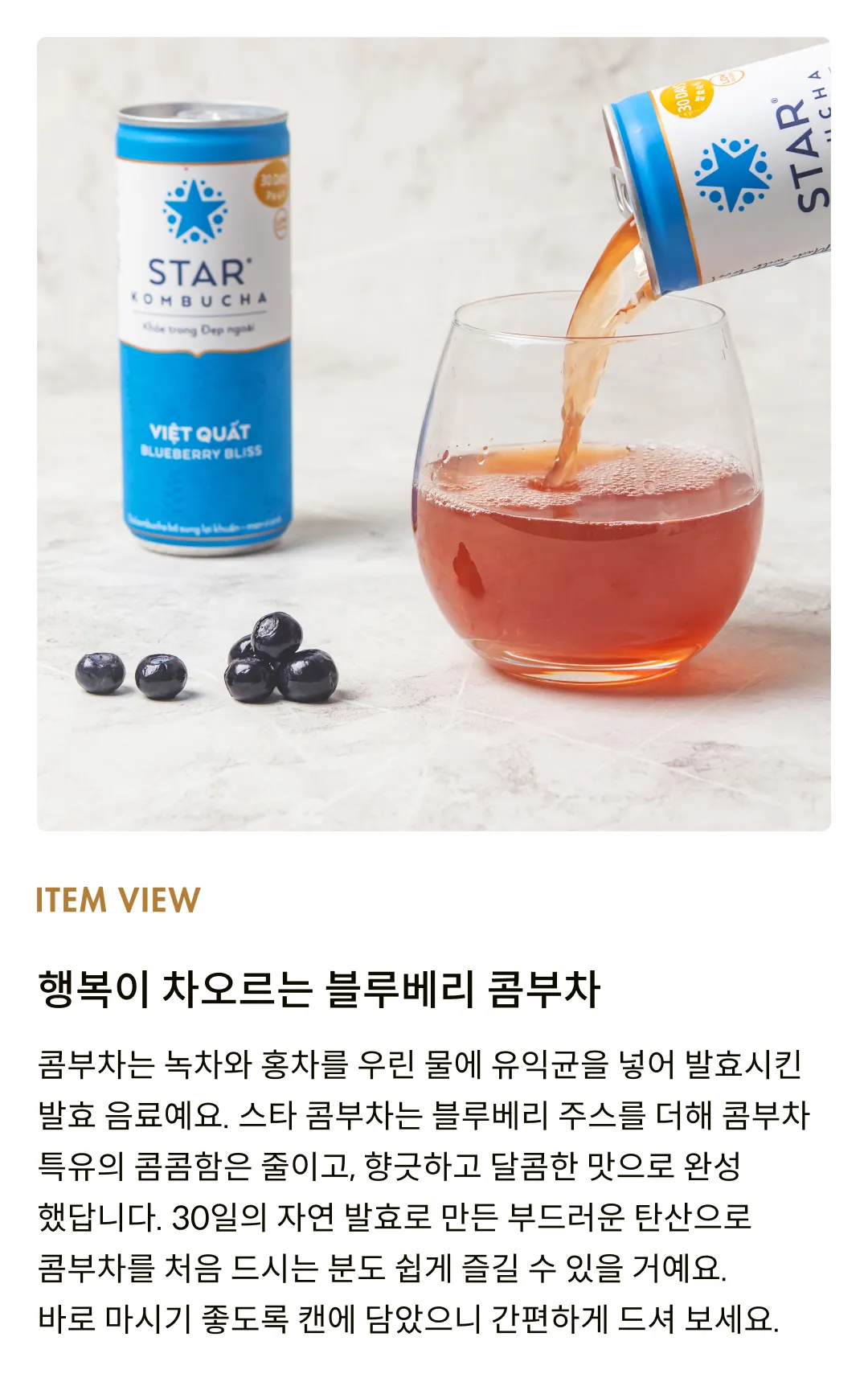 [스타 콤부차] 블루베리 블리스 250ml