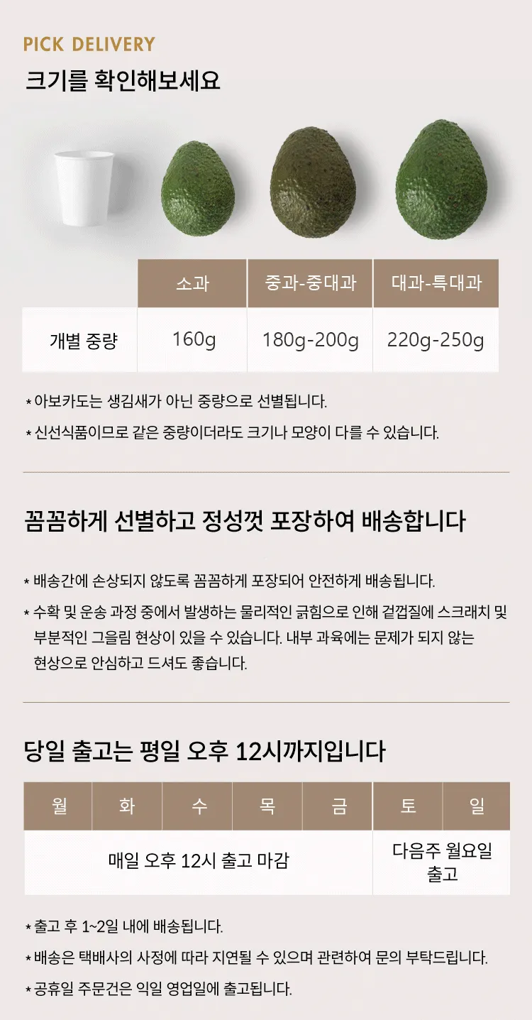 [소용량] 직수입 초신선 아보카도 (1kg, 2kg)