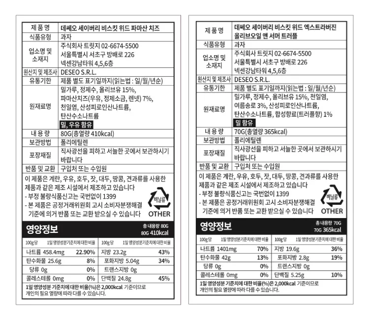 [데쎄오] 한 입에 쏙, 세이버리 비스킷 2종