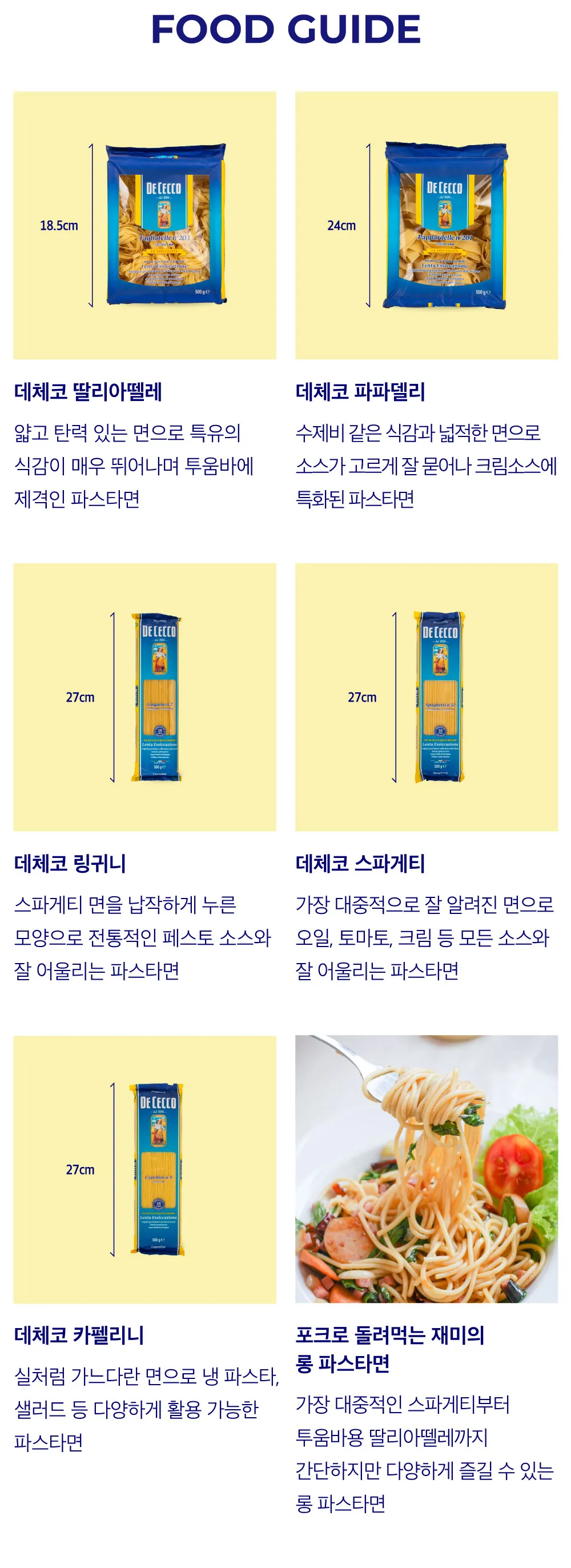 [데체코] 롱 파스타 5종