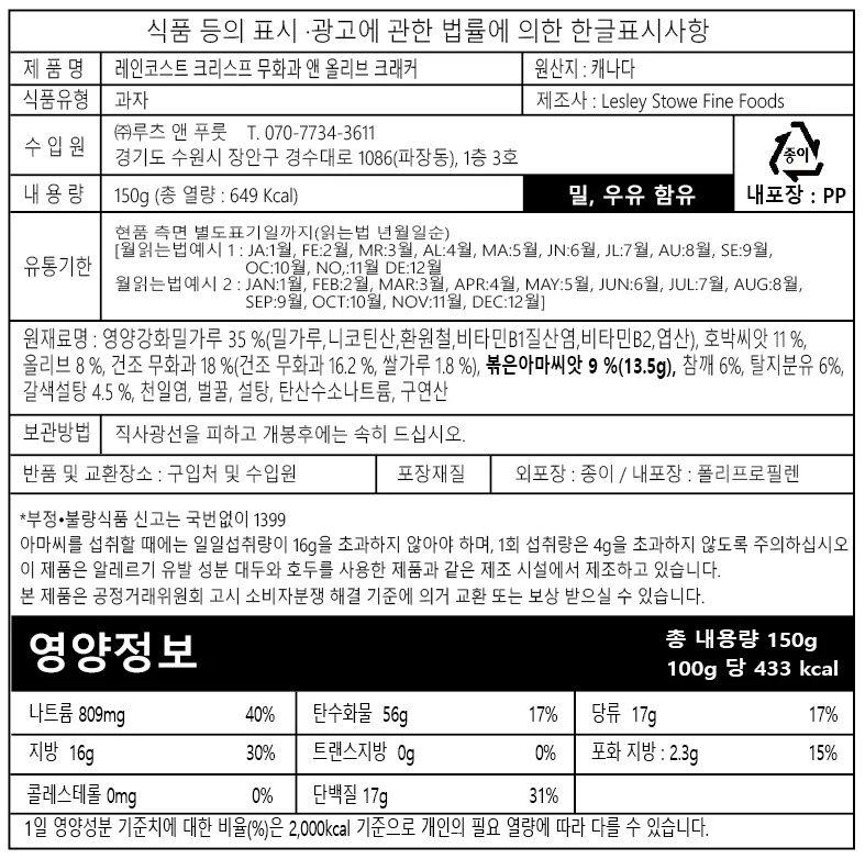 [레인코스트] 크리스프 크래커