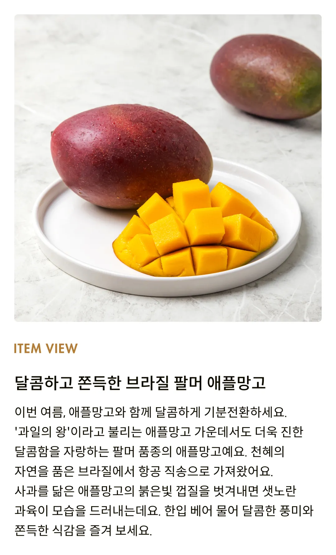 [항공직송] 브라질산 팔머 애플망고 2kg